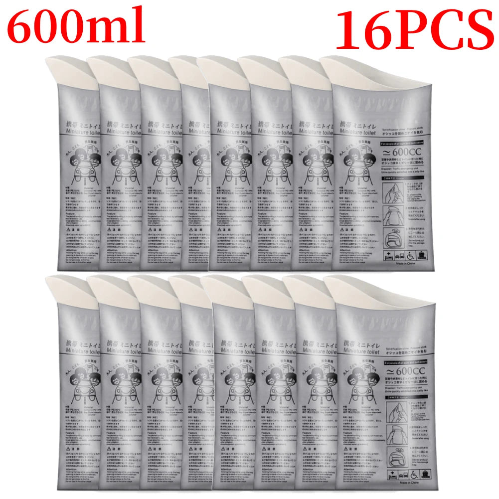 4-32Pcs Outdoor Emergency Urine Bags 700ml Disposable Travel Mobile Toilet Portable Urinal Bag for Female Baby Male Vomiting Bag Peaceful Pleasures Health and Wellness 600ml 16PCS