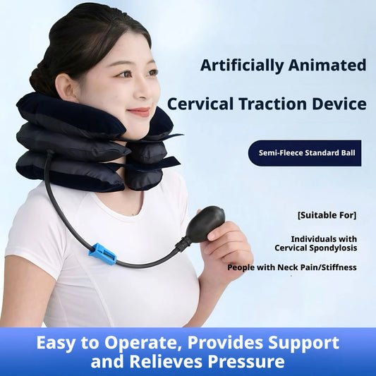 360° Inflatable Cervical Traction Single Tube Neck Support Brace Portable Home Neck Pain Relief Cervical Spine Care Stretcher Peaceful Pleasures Health and Wellness