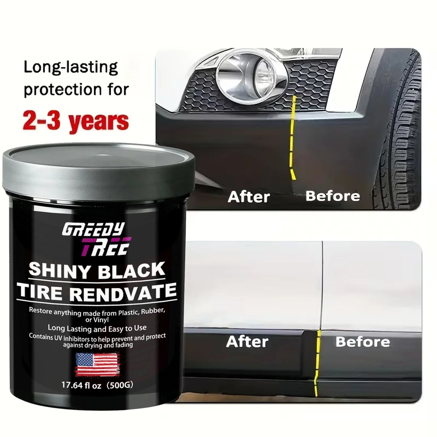 Tire Shine & Restorer | UV Protection for Tires, Plastic & Vinyl