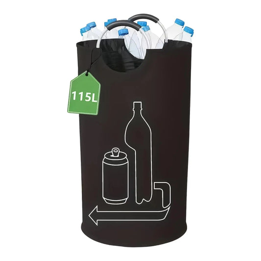 115L Folding Recycling Bin | Large Bottle Storage Basket Folding Recycling Bin Peaceful Pleasures Health and Wellness
