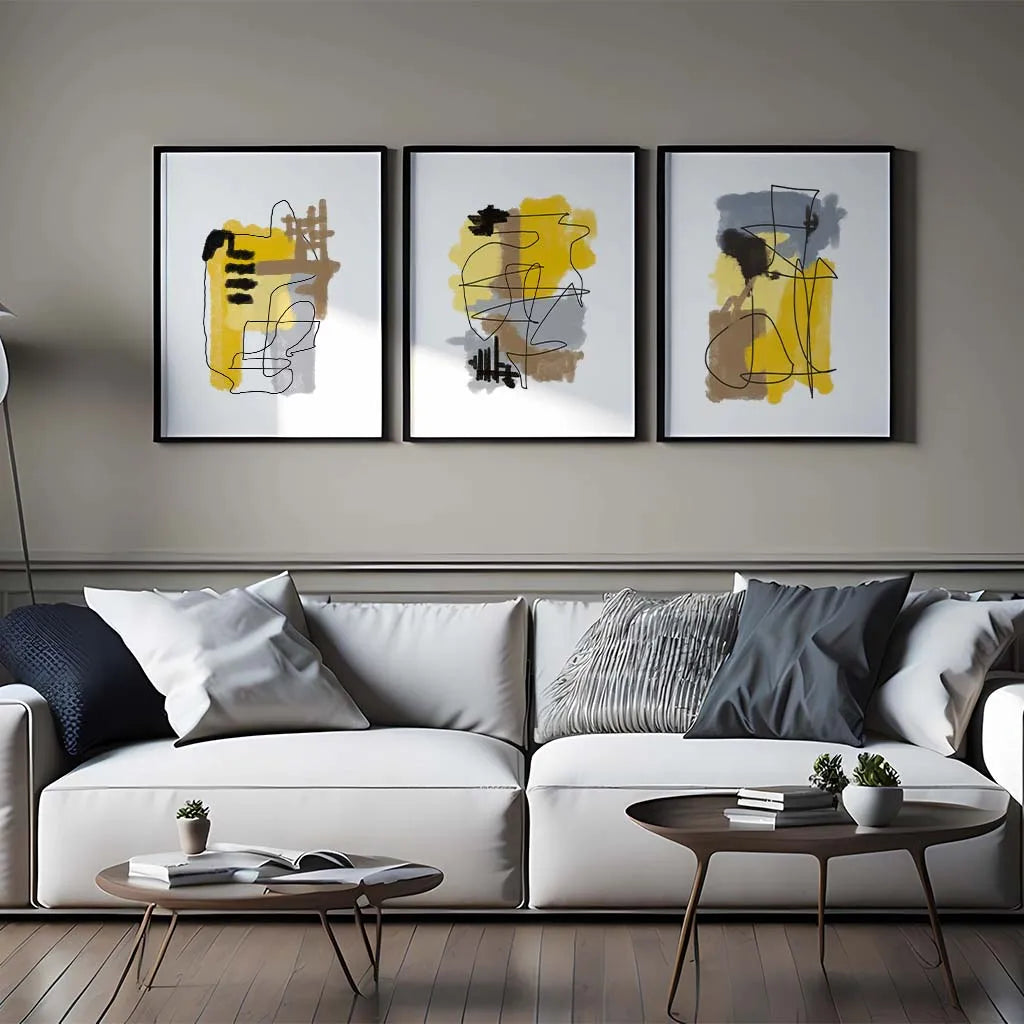 Abstract Yellow Color Block Canvas Wall Art | Modern Décor Print Canvas Wall Art Print Peaceful Pleasures Health and Wellness