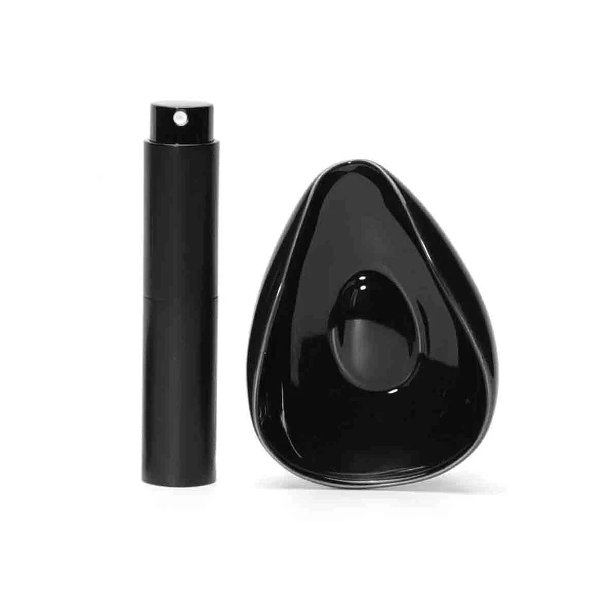 Leeseph Coffee Bean Dosing Cup & Spray Bottle Kit for Bar, Static Reduction Ceramic Single Dose Tray, Barista Accessories Set Peaceful Pleasures Health and Wellness black