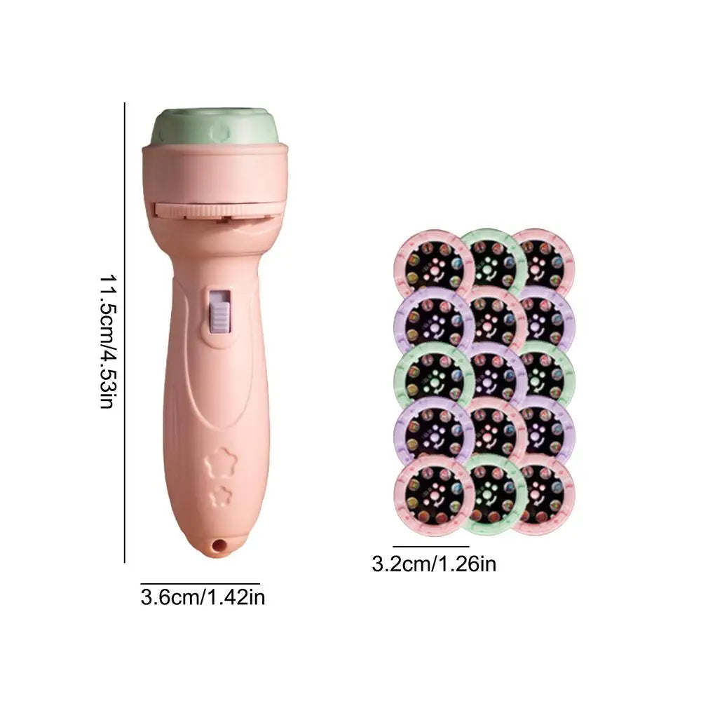 Kids Flashlight Projector 120 Patterns Projector Toys for Kids Preschool Learning Cartoon Torch Light Projection Flashlight Peaceful Pleasures Health and Wellness Pink