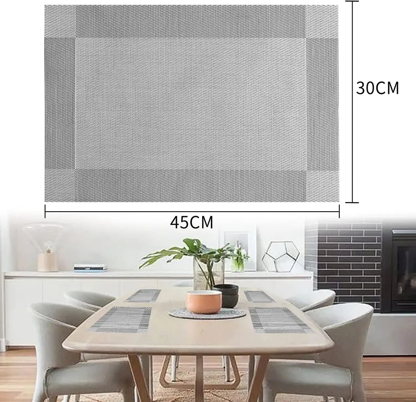 PVC Placemats Set of 6 with Coasters – Washable & Non-Slip