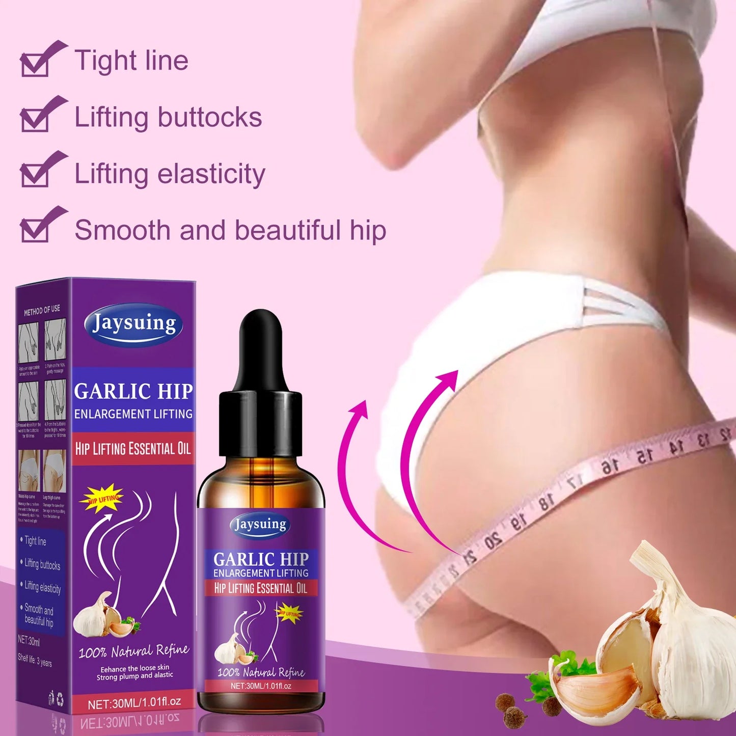 Hip Lifting Garlic Massage Oil – Firms, Tones & Hydrates