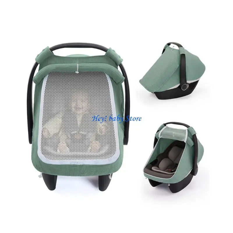 Baby Car Seat Cover | Breathable Cotton Double Window Sunshade