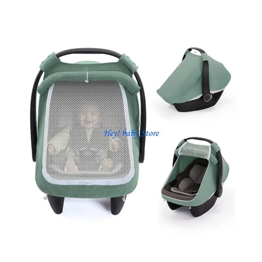 Baby Car Seat Cover | Breathable Cotton Double Window Sunshade Baby Car Seat Cover Peaceful Pleasures Health and Wellness