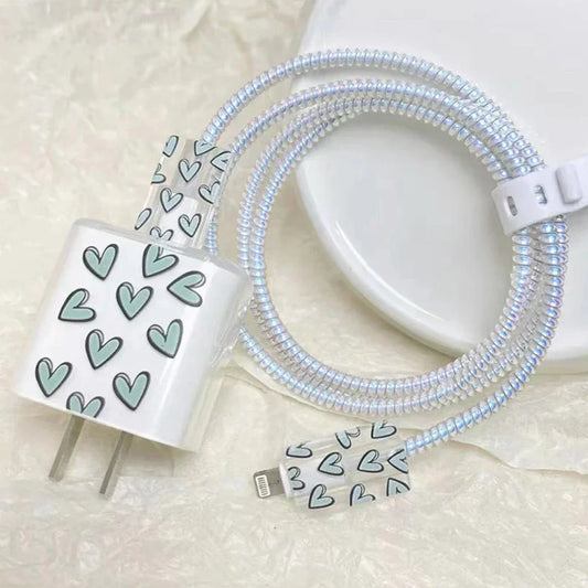 Cute iPhone 20W Charger Cover & USB Cable Winder Protector Charger Protector Case Oasis Select 04