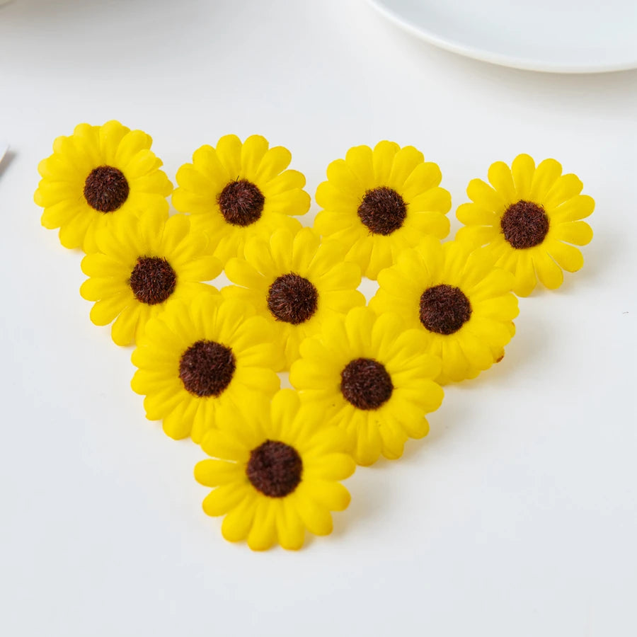 Artificial Silk Sunflowers 50/100pcs – Crafts, Wedding & Home Decor