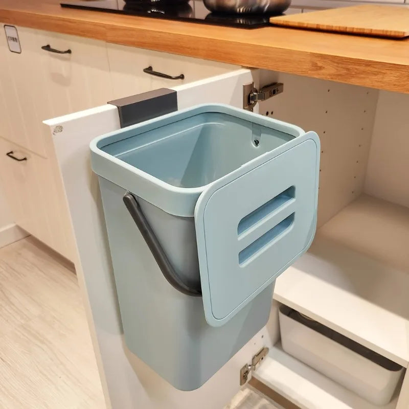 Quiet-Close Sealed Trash Can 3/5L – Space-Saving Kitchen & Office Bin