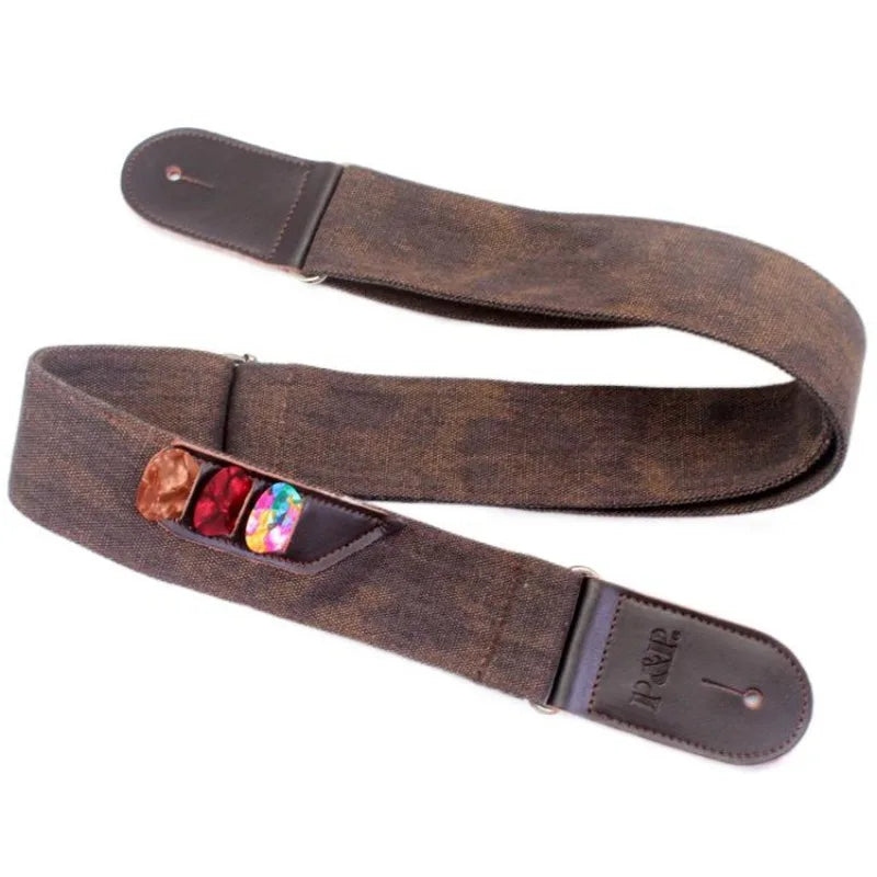 Leather Denim Guitar Strap Acoustic Electric Vintage Fashion Shoulder