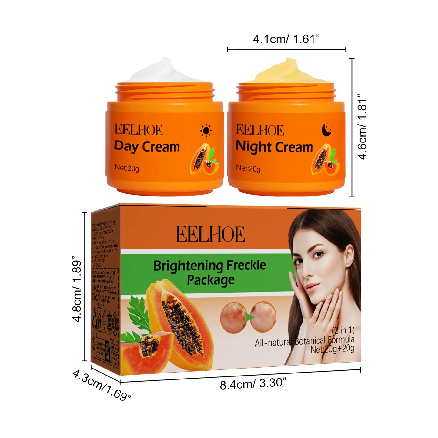Papaya Day & Night Brightening Cream Set – Dark Spot Corrector