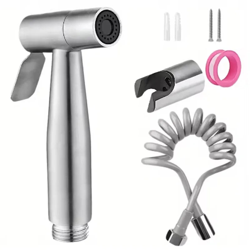 High Pressure Handheld Shower Kit – Stainless Steel Spray Gun