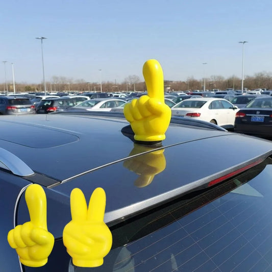 Funny Peace Sign Car Antenna Topper – Yellow PVC Ornament Car Antenna Topper Peaceful Pleasures Health and Wellness
