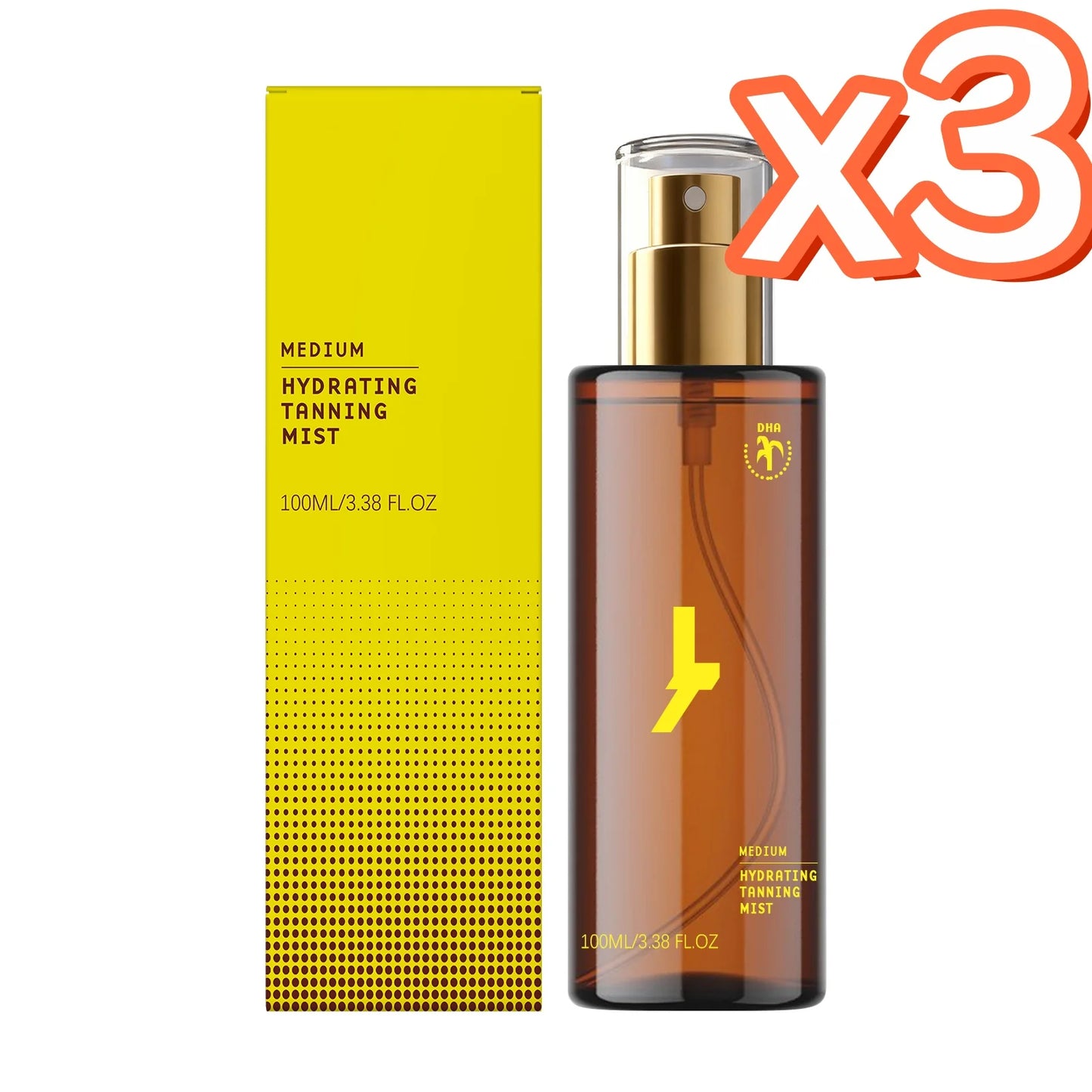 Body Self Tanning Essence Spray Quick Natural Tanning Moisturizing Sunless Promote Body Face Bronze Wheat Skin Self Tanner Spray Peaceful Pleasures Health and Wellness 100ml Boxed x 3PCS