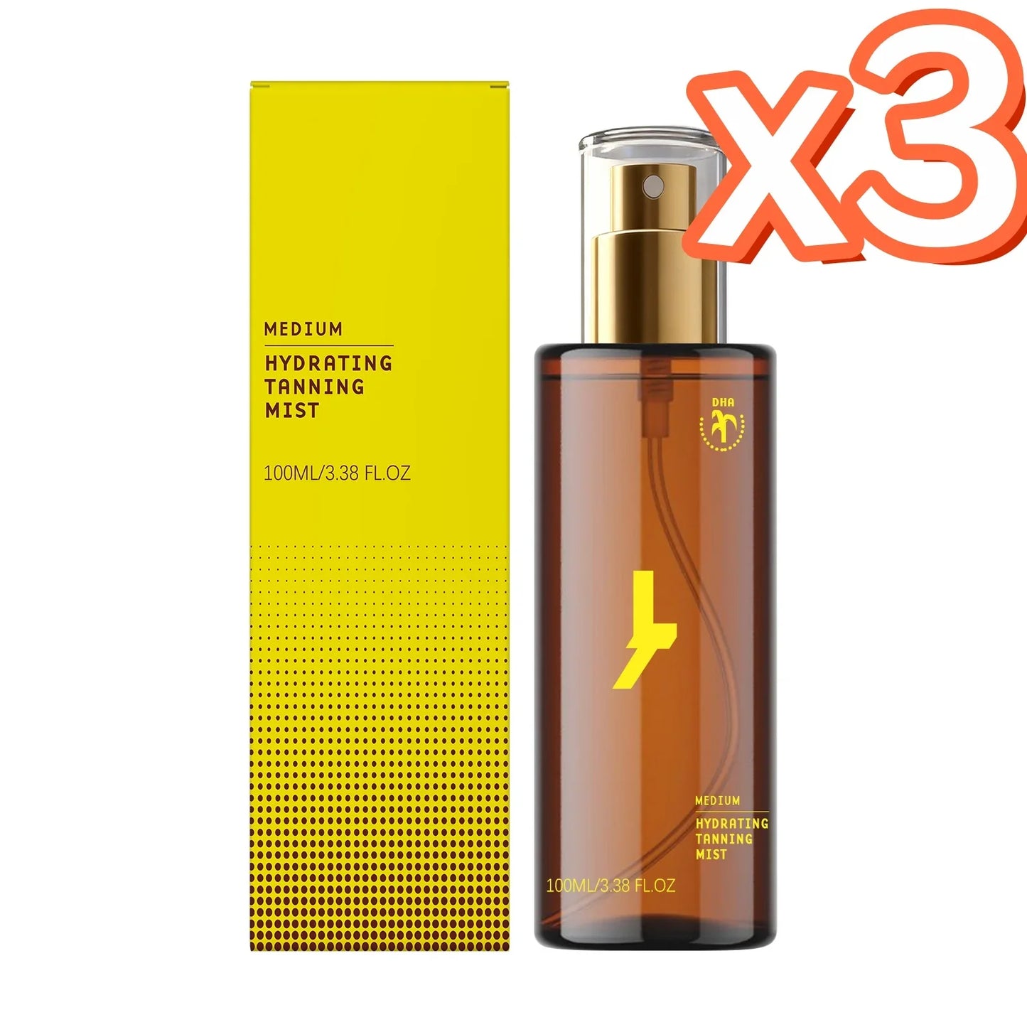 Sunless Self Tanning Spray – Natural Bronze Glow Face & Body Self Tanning Spray Oasis Select 100ml Boxed x 3PCS