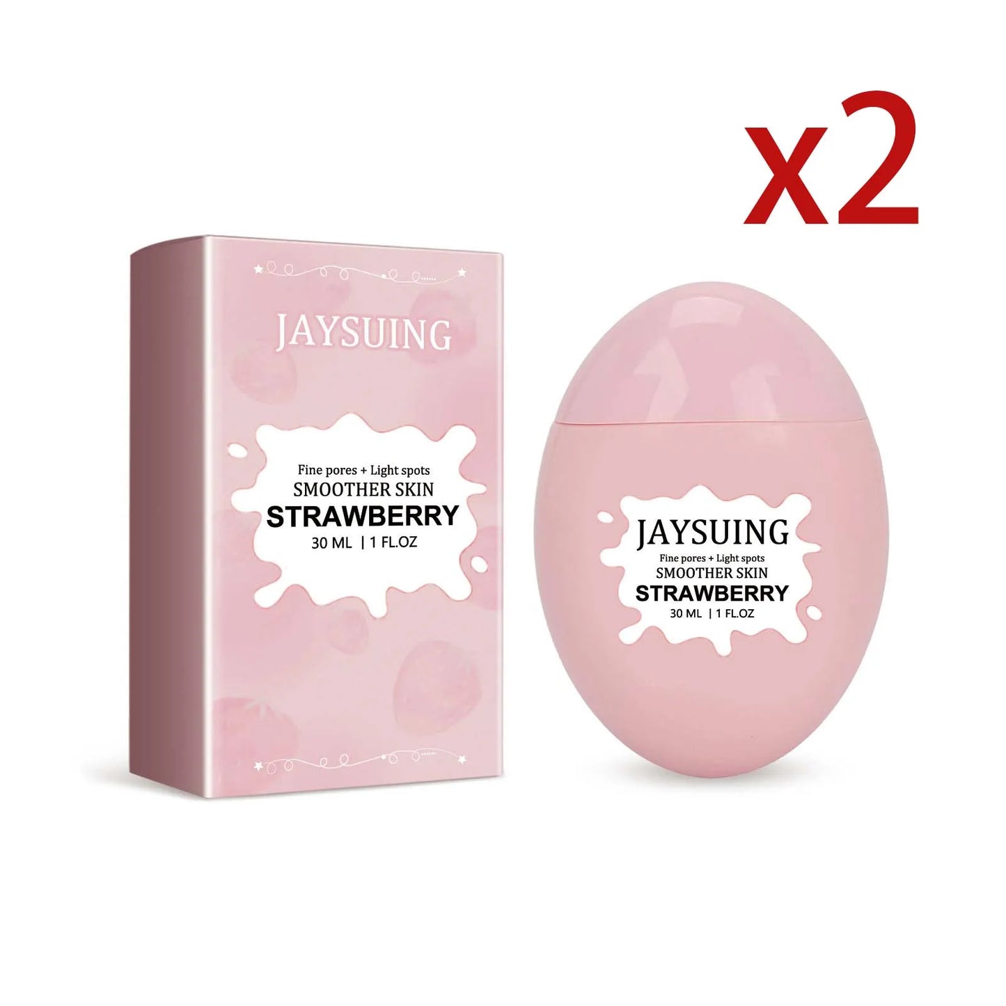 Vitamin C Strawberry Facial Essence Shrink Pores Improve Dullness Brighten Reduce Fine Lines Firm Skin Facial Moisturizing Serum Peaceful Pleasures Health and Wellness 2x30ml 30ml