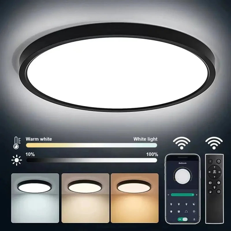 RUNTOIN 28W LED Ceiling Light 30CM Dimmable + Remote Control