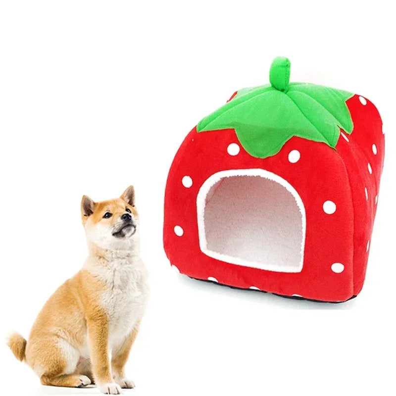 Strawberry Hamster House | Guinea Pig Hideout Cozy Cotton Hut