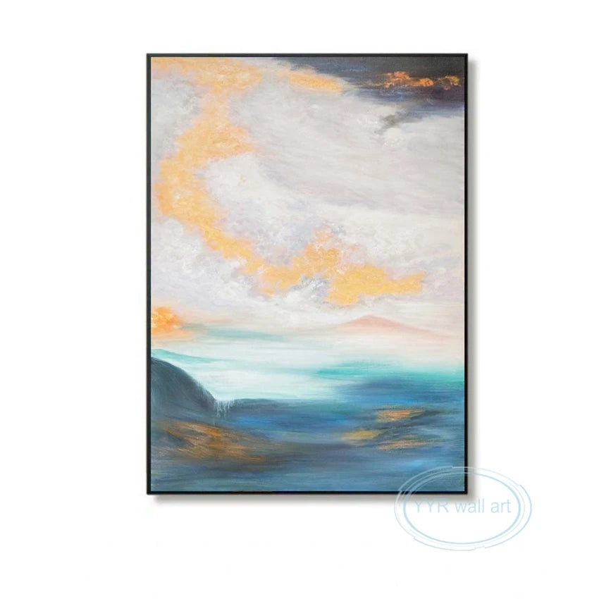 Decorative Oil Painting for Living Room Bedroom Aisle Canvas Wall Art 100% Handmade Abstract Poster Home Hotel Aesthetic Mural Peaceful Pleasures Health and Wellness No frame 130cmx250cm