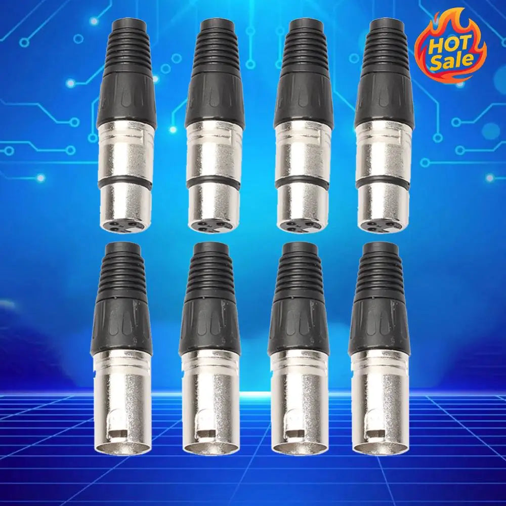 8-Pack 3-Pin XLR Male & Female Panel Mount Connectors – DIY Audio