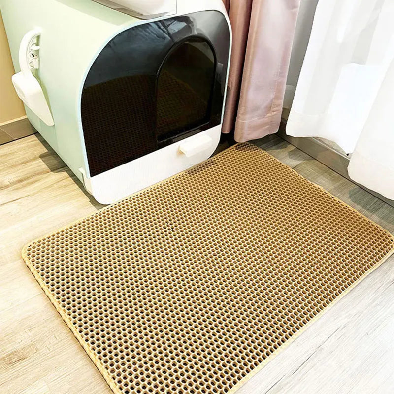 Pet Cat Litter Mat Waterproof Double Layer Cat Litter Trapping Pet Litter Box Mat Clean Pad Products For Cats Accessories Peaceful Pleasures Health and Wellness
