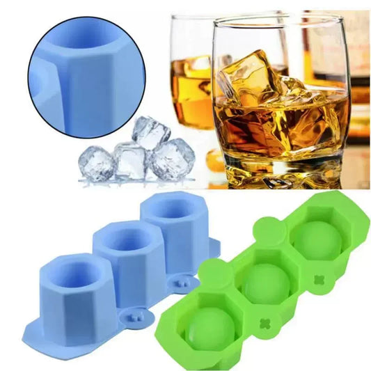 3-hole Silicone Ice Tray Mold Wine Glasses Creative Cactus Flower Pot Peaceful Pleasures Health and Wellness