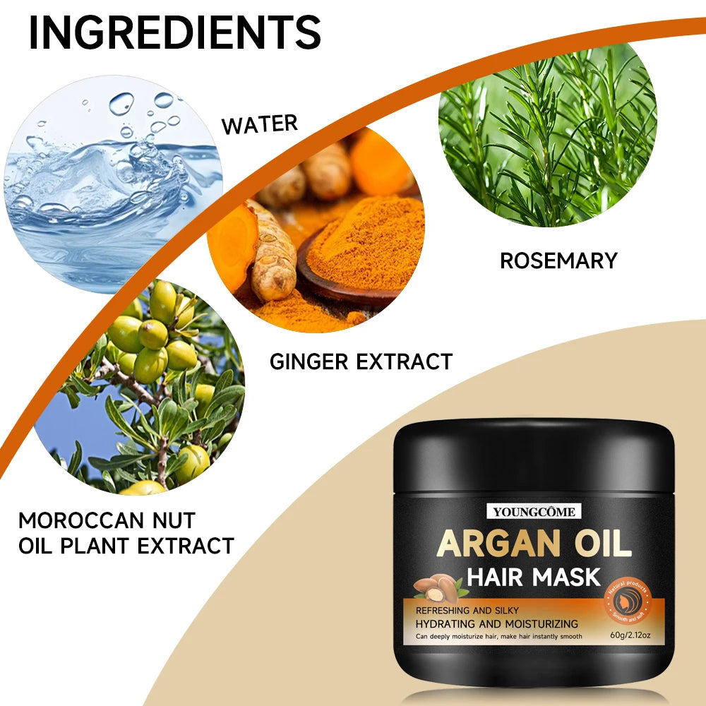 Smooth Conditioning Hair Mask Moroccan Argan Oil Hair Mask,Improves Scalp Health,Suitable for Aromatherapy,Repairs Mask Biotin Peaceful Pleasures Health and Wellness