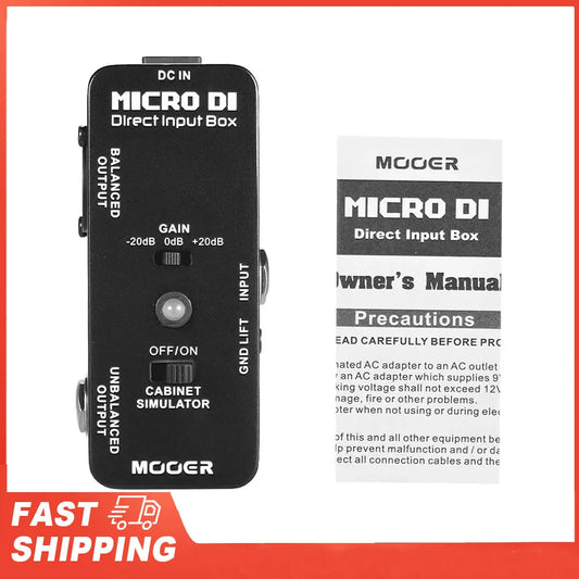 MOOER MICRO DI Cabinet Simulator Box Direct Input Pedal Full Metal Peaceful Pleasures Health and Wellness