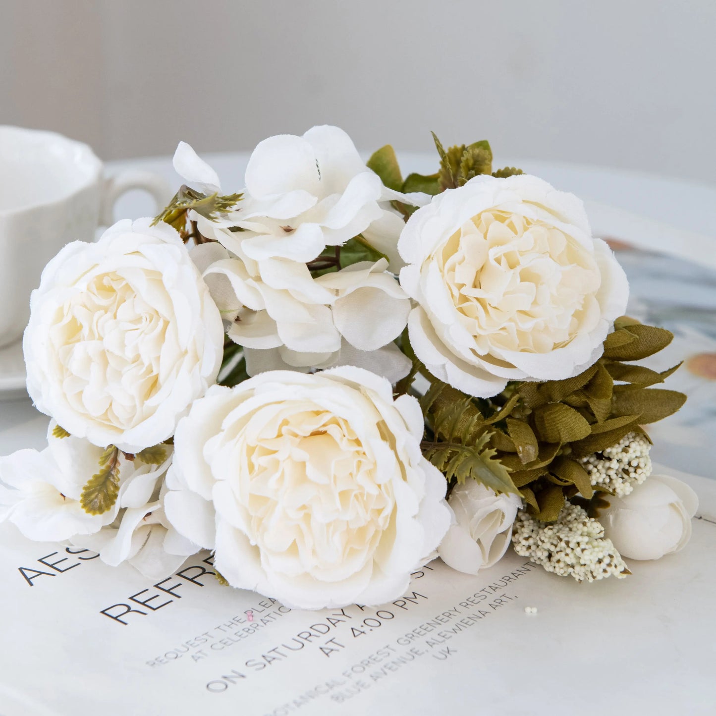 Silk Hydrangea Peony Artificial Flowers | Wedding & Home Decor