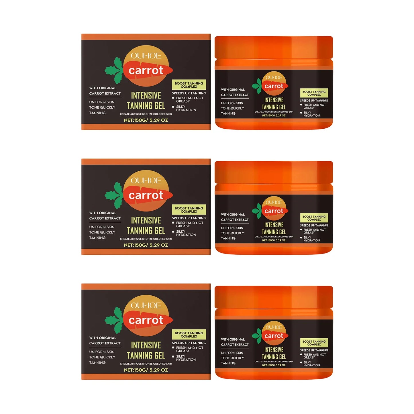 Carrot Tanning Gel – Sunless Bronzer & Moisturizing Tan Enhancer