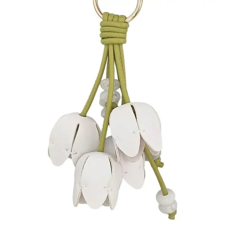 Tulip Flower Bag Charm – Floral Pendant for Handbag & Keychain