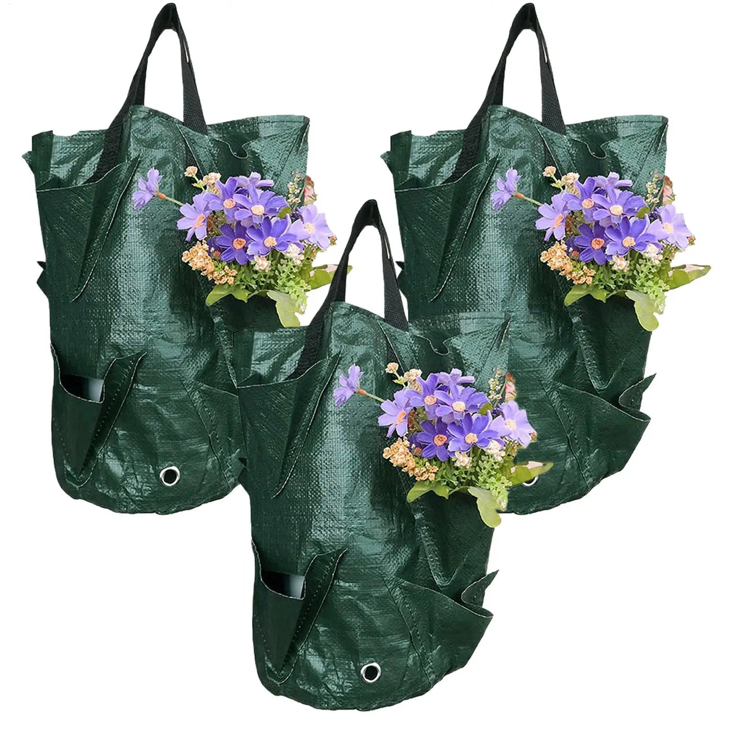 3-Pack Hanging Vertical Grow Bags – Strawberry & Tomato Planter