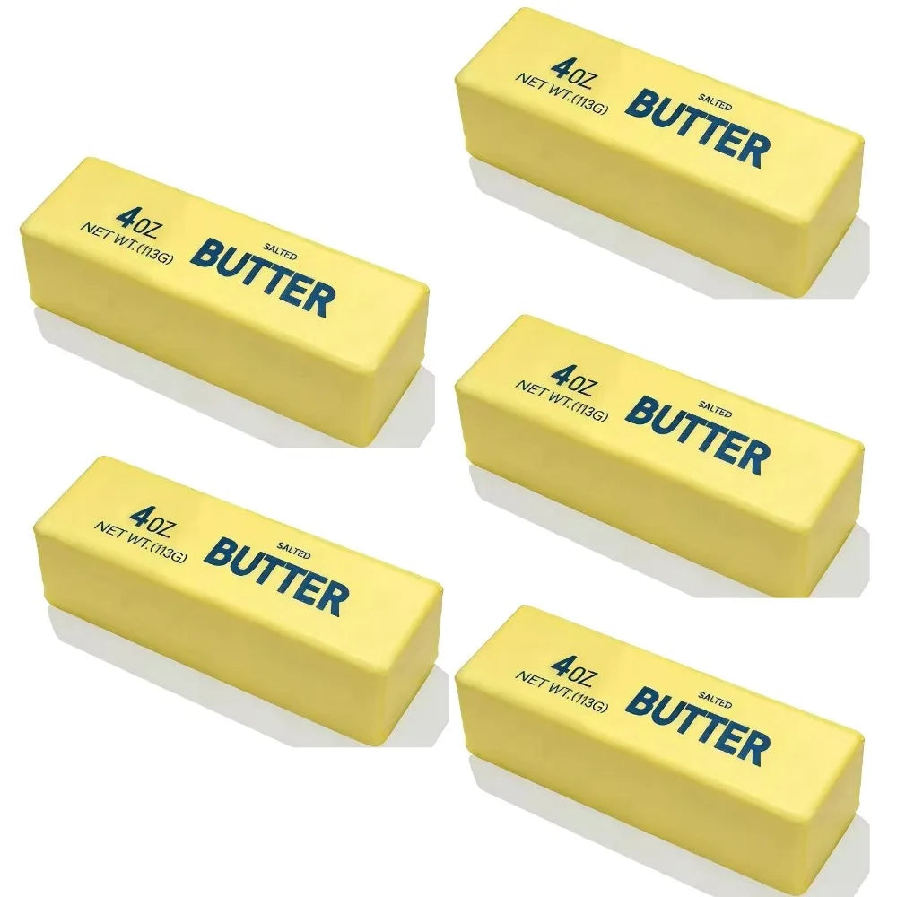 Super Soft Butter Squishy Stick Slow Rebound Wet Pinch Toys Decompress Simulation Butter Strips Portable Office Relaxation Toys Peaceful Pleasures Health and Wellness 5pcs
