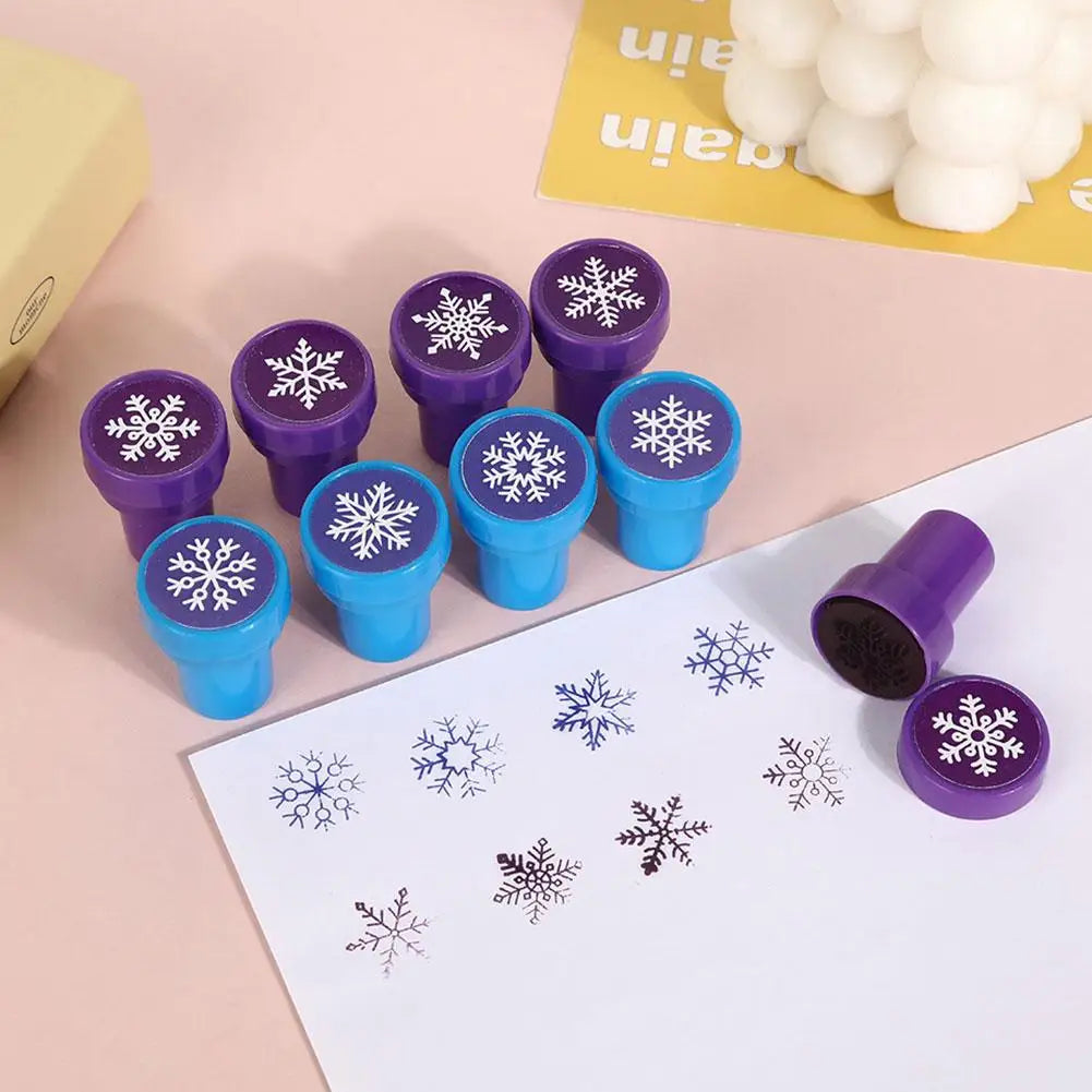 Christmas Snowflake Cartoon Stamp - High Beauty Safe Plastic Kids Toy Festive Companion Gift Cute Pattern Small Stamp Peaceful Pleasures Health and Wellness