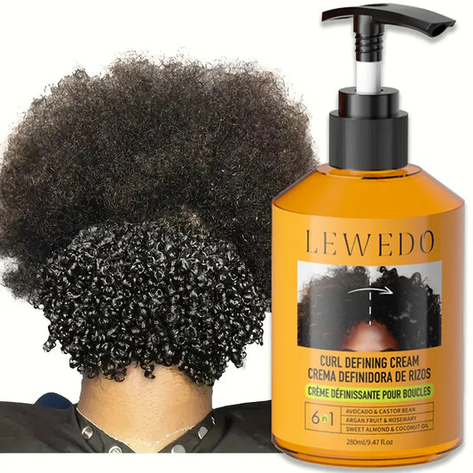 LEWEDO Black Castor Oil Curl Defining Cream 280ml | Anti-Frizz Curl Defining Cream Oasis Select