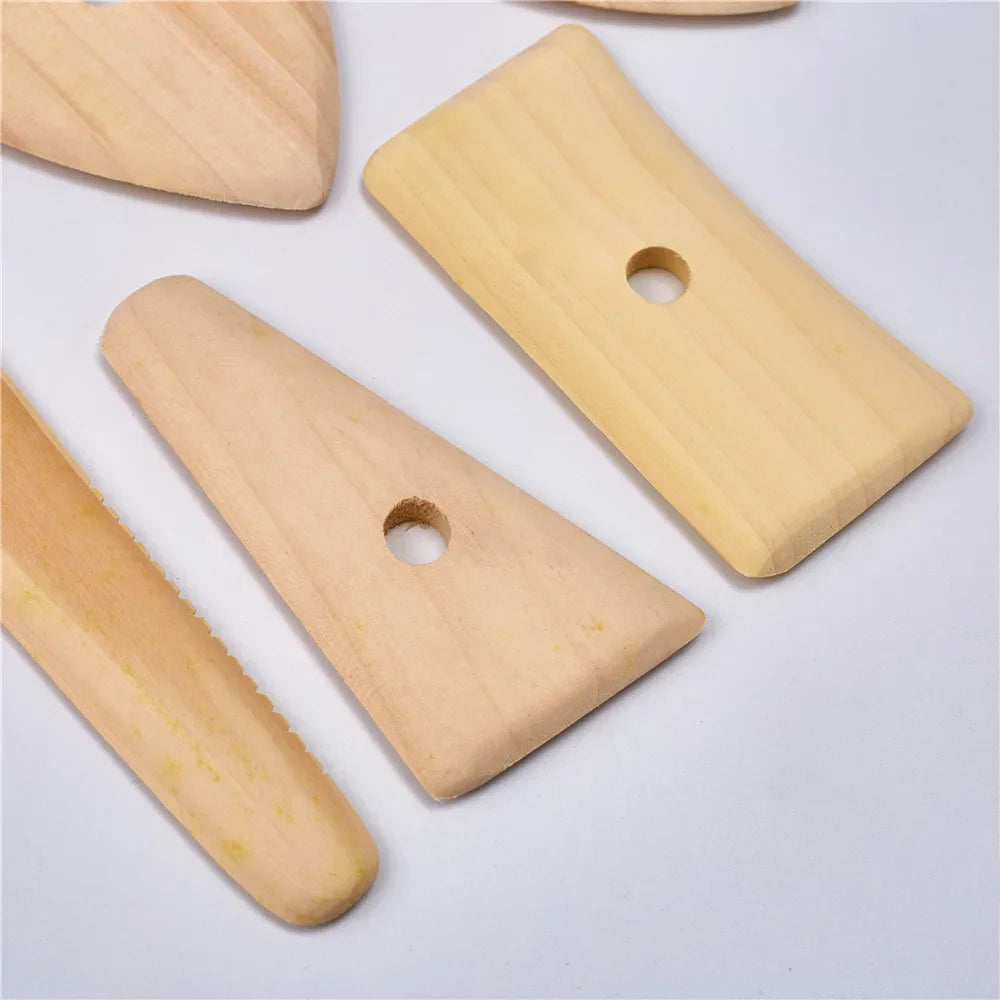 Wooden Potter's Rib Tools Set – 5pc Clay Sculpting Kit