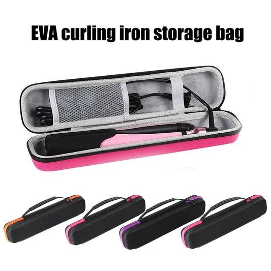 Hair Straightener Storage Bag Curling Iron Container EVA Handbag Curling Clip Carry Travel Case Waterproof And Anti-fall Peaceful Pleasures Health and Wellness