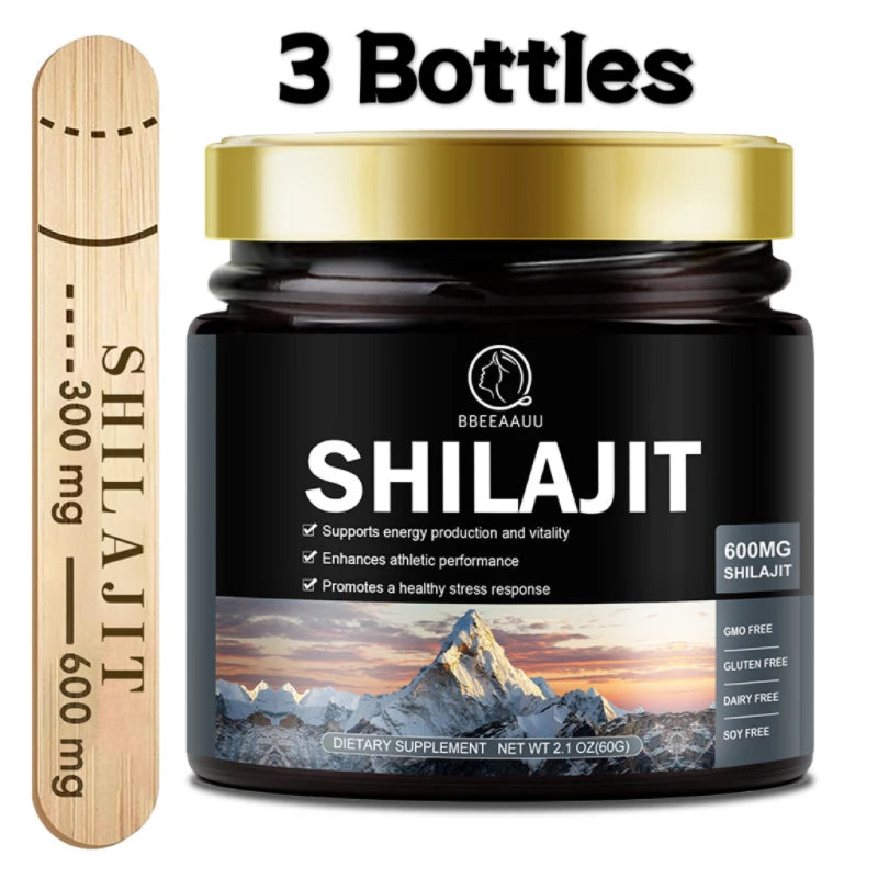 Pure Himalayan Shilajit Resin – 85+ Trace Minerals, Fulvic Acid | Energy, Brain & Immunity | 60g Herbal Supplement Peaceful Pleasures Health and Wellness 3Bottles United States