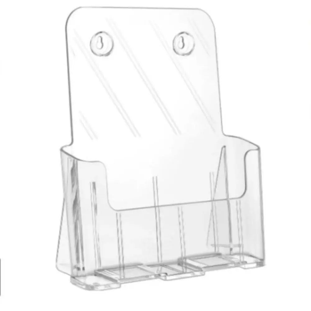 Durable A4 Size Brochure Holder Clear Non-slip Filing Magazine Rack Slanted Back Desktop Organizer Flyer Display Stand Locker Peaceful Pleasures Health and Wellness