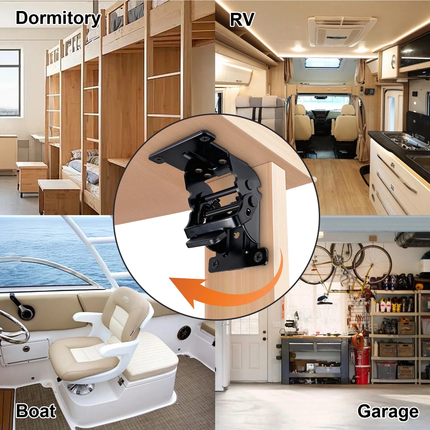 4-Pack Self-Locking Folding Hinges 180° Heavy Duty Table Brackets