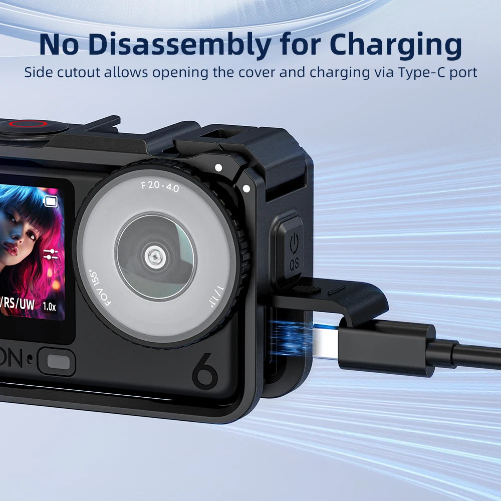 Reliable & Lightweight Protection For DJI Action 6 Camera Frame Vertical/Horizontal Shooting Protective Frame Peaceful Pleasures Health and Wellness