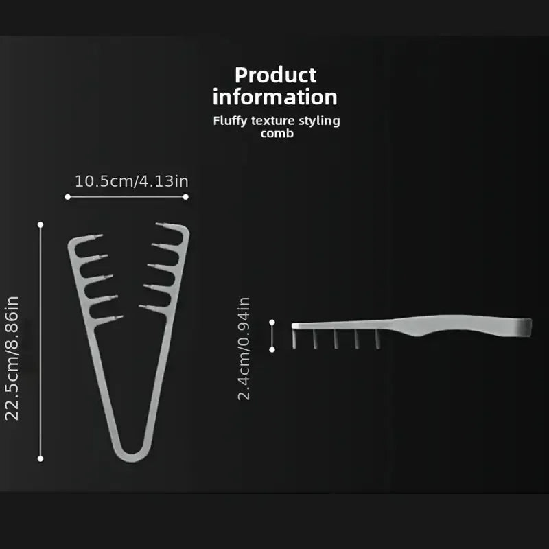 Wide-Tooth Volumizing Hair Comb | Korea Style Textured Bangs