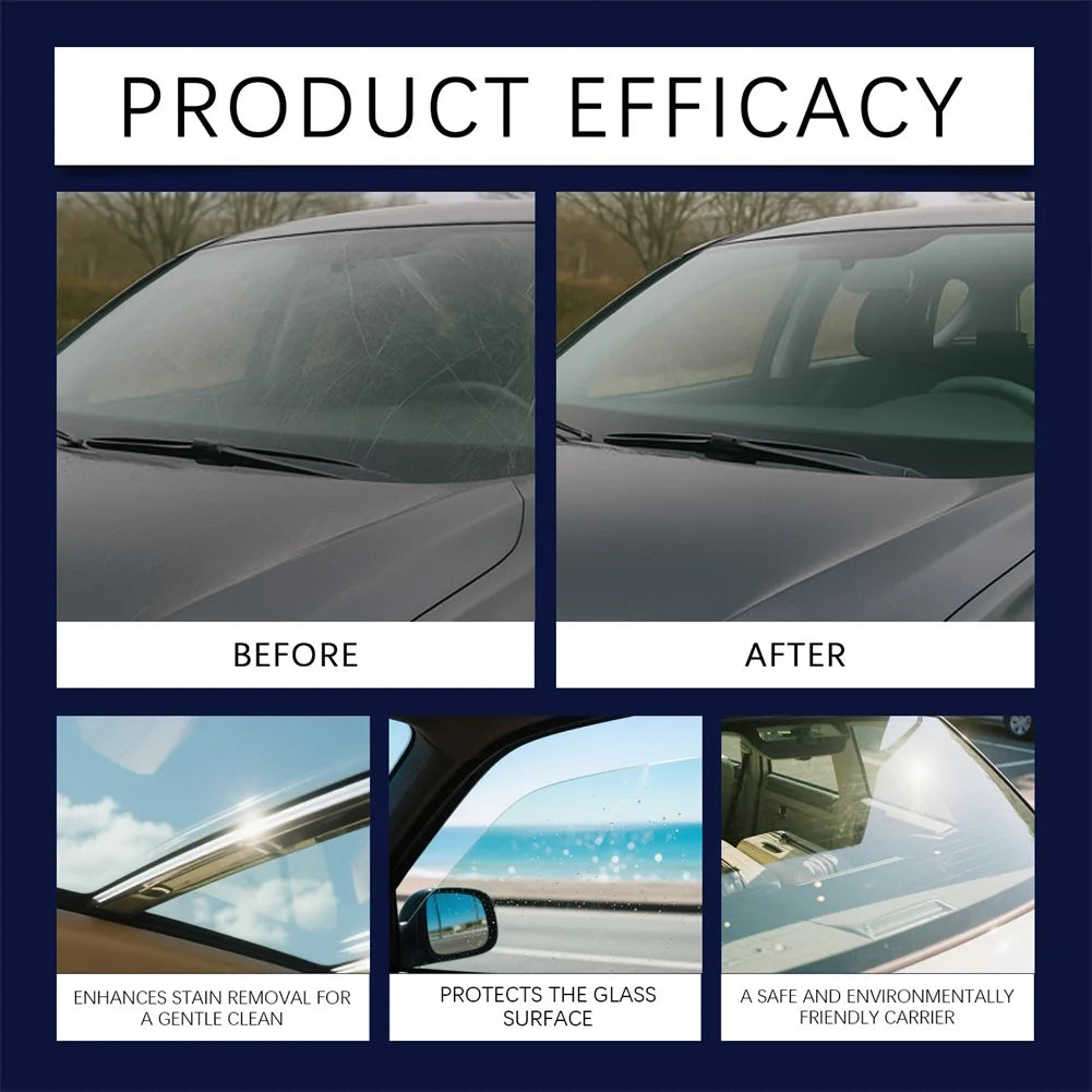 Glass oil film cleaner,Anti-Glare Window Cleaning Agents,Professional Automotive Glass Cleaner/Household Window Maintenance Peaceful Pleasures Health and Wellness