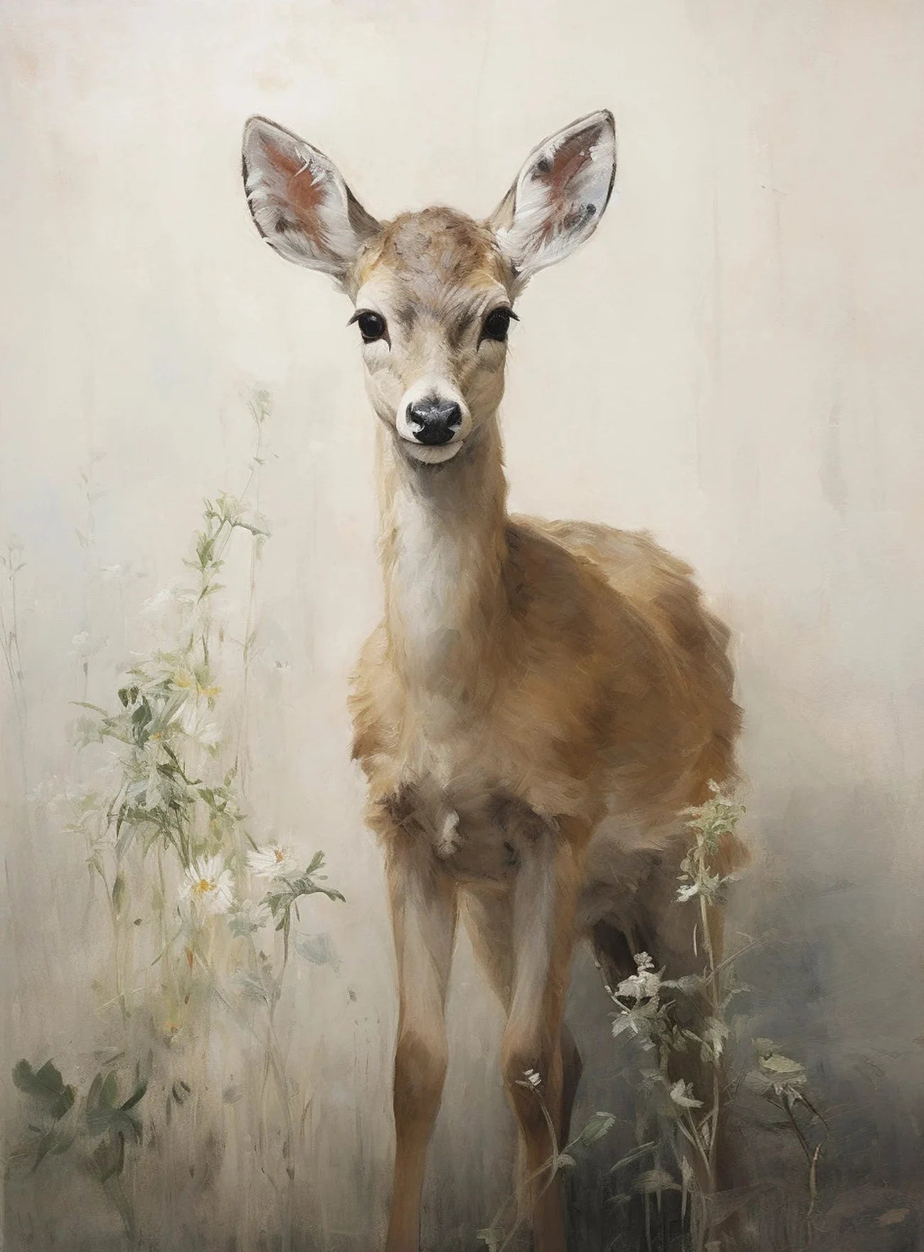 Rustic Woodland Nursery Canvas Wall Art | Deer Fox Owl Print
