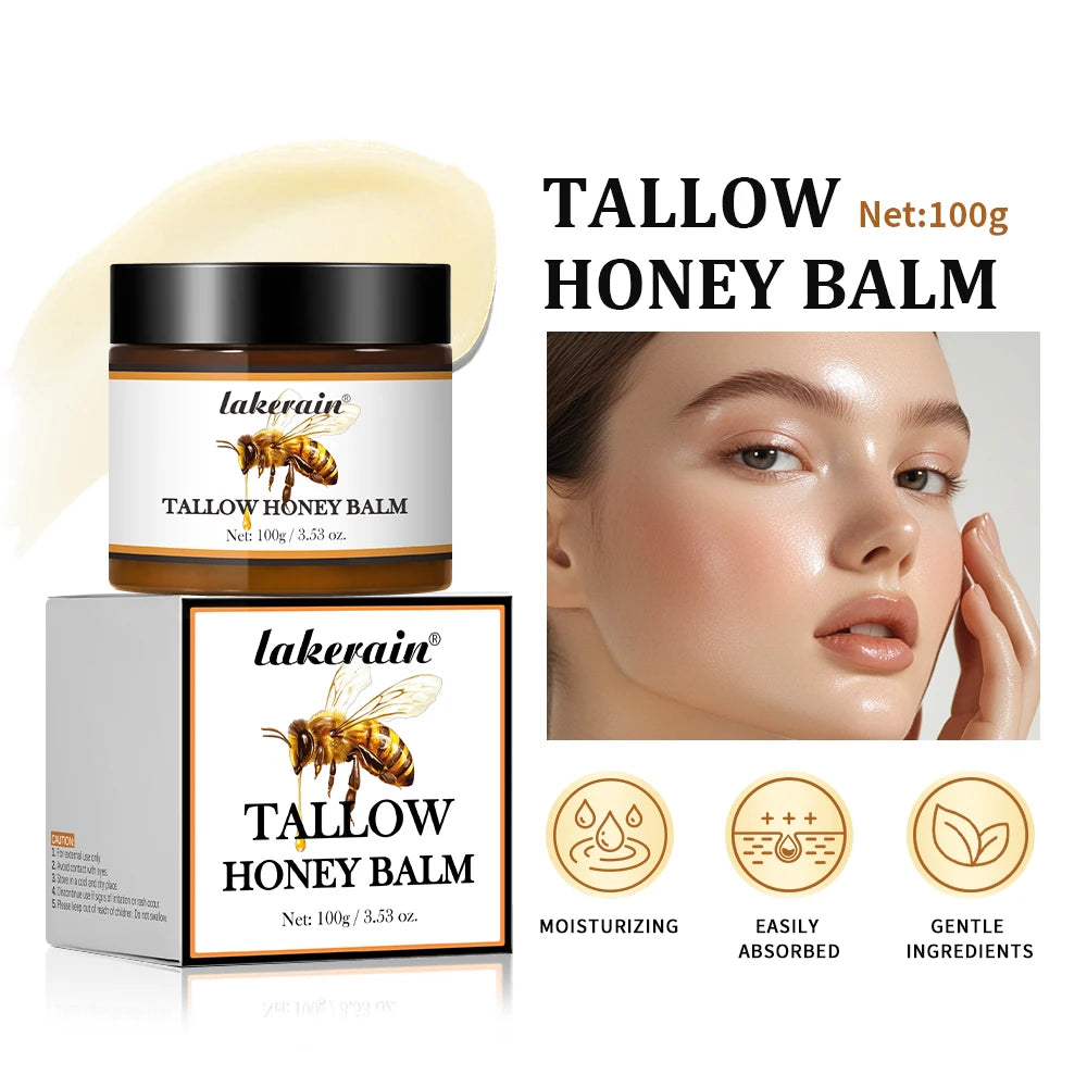Honey Tallow Balm for Face Natural Handmade Lotion Whipped Beef Tallow Cream for Face & Body Sensitive Skin for Men & Women Peaceful Pleasures Health and Wellness
