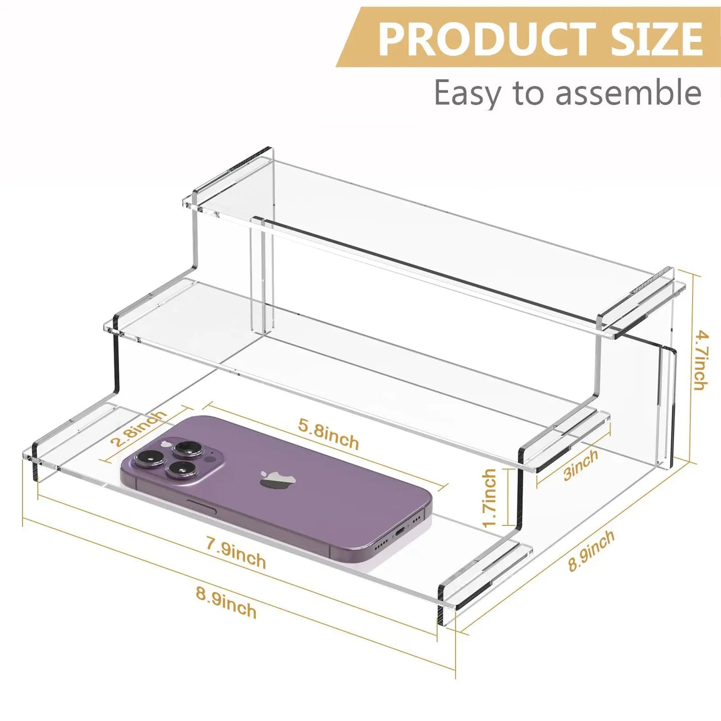Premium Acrylic Tiered Display Stand for Blind Box Figures Clear Multi Layer Organizer Showcase with High Transparency Material Peaceful Pleasures Health and Wellness S