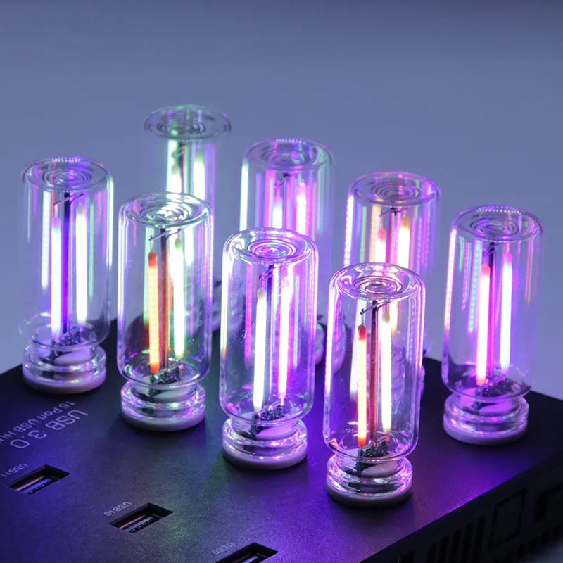 Car USB Night Light Touch control Dimmable LED Filament Lamp USB Plug and Play Decorative Atmosphere Light for Car Bedroom Peaceful Pleasures Health and Wellness