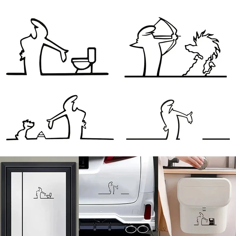 La Linea Minimalist Line Art Car Sticker & Wall Decal