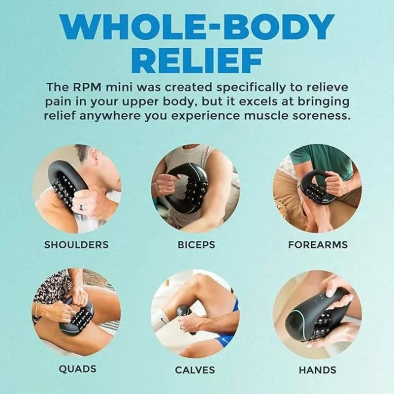 Mini Rolling Percussive Massager Whole Body Fatigue Relief Deep Tissue and Muscle Recovery Rechargeable Powerful 3-Speed Spin Peaceful Pleasures Health and Wellness